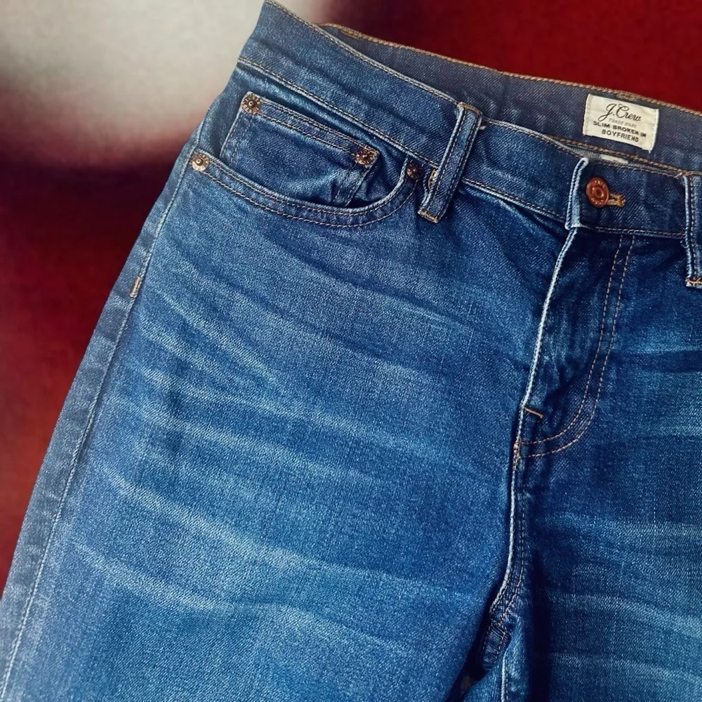 J. Crew ‘Slim Broken in Boyfriend Jean’ F4728 in Dark Wash Fall 2016 Size 28
